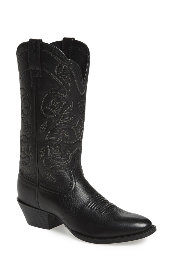 アリアト レディース シューズ ブーツ・レインブーツ Ariat Heritage Western R-Toe Boot Black Leather ブラック