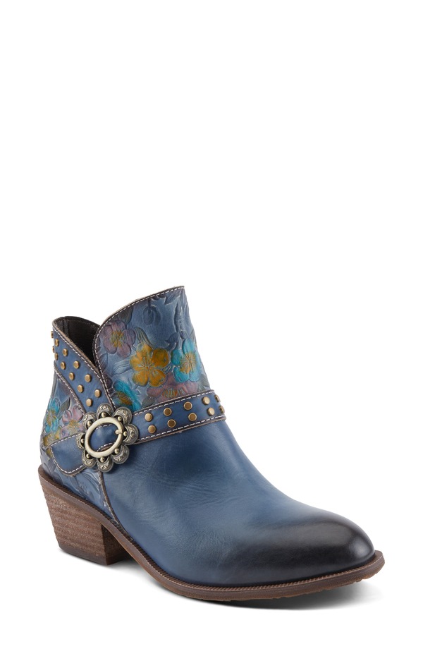 スプリングステップ レディース シューズ ブーツ・レインブーツ L'Artiste by Spring Step Daintylady Bootie Blue Multi ブルー|ReVida 店