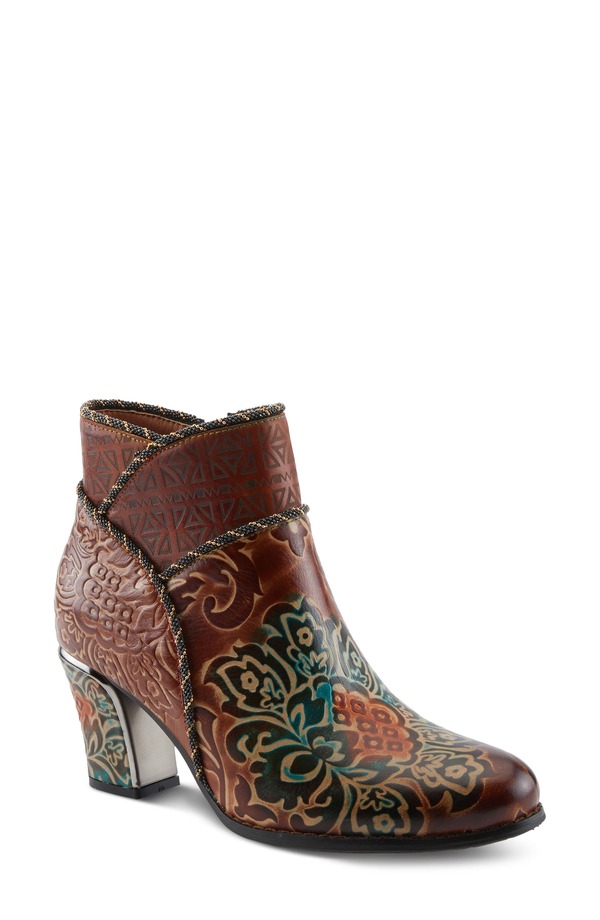 スプリングステップ レディース シューズ ブーツ・レインブーツ L'Artiste by Spring Step Cherish Bootie Brown Multi ブラウン｜ReVida 店