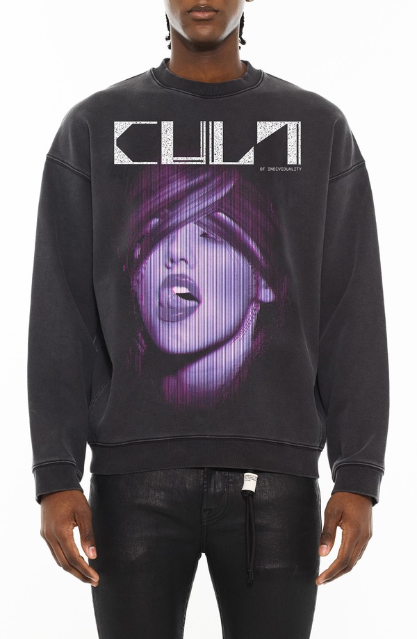 カルト オブ インディビジュアリティ メンズ アウター パーカー・スウェット シャツ フリース グラフィック Cult of Individuality Graphic Fleece Sweatshirt Vintage Charcoal チャコール