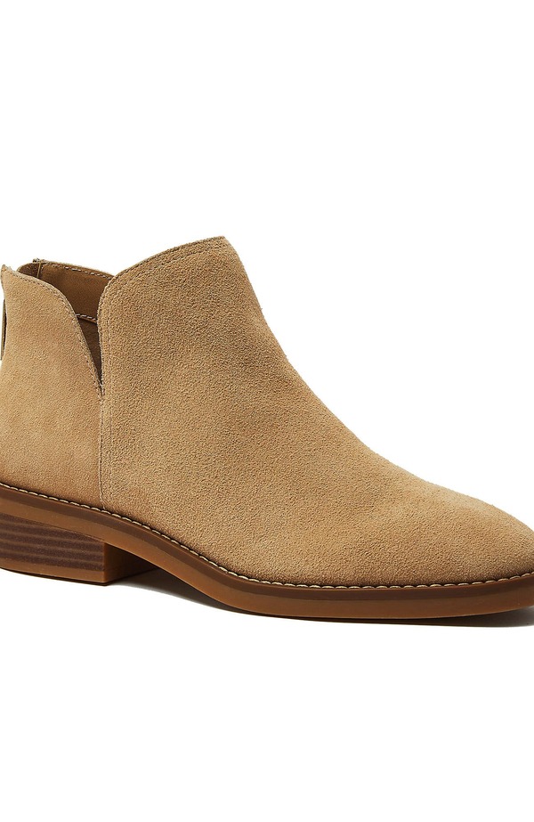 ランズエンド レディース シューズ ブーツ・レインブーツ アンクル Lands' End Essential Zip Up Ankle Booties Warm Almond Suede