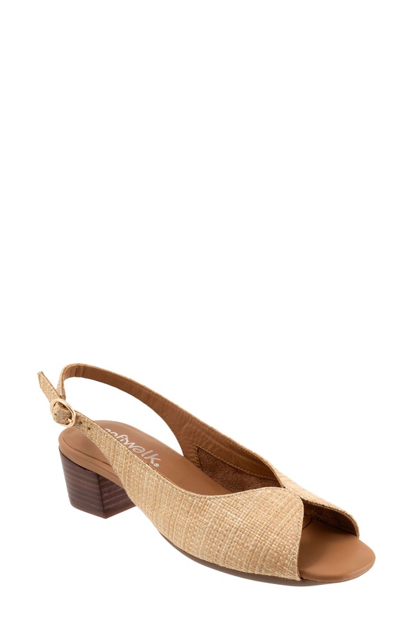 ソフトウォーク レディース シューズ ヒール サンダル SoftWalk Lakewood Slingback Sandal - Multiple Widths Available (Women) BEIGE RAFIA ベージュ｜ReVida 店