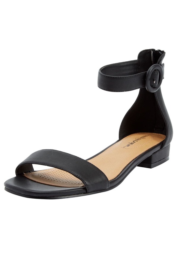 コンフォートビュー レディース シューズ ヒール サンダル Comfortview The Alora Sandal (Women) BLACK ブラック|ReVida 店