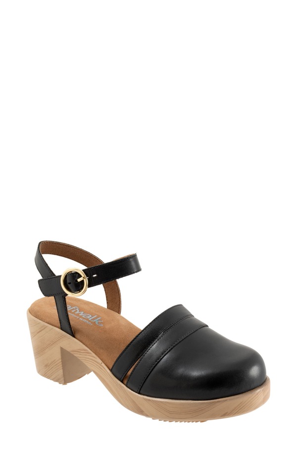 ソフトウォーク レディース シューズ サンダル プラットフォーム アンクル SoftWalk Fillmore Ankle Straplatform Clog (Women) BLACK ブラック|ReVida 店