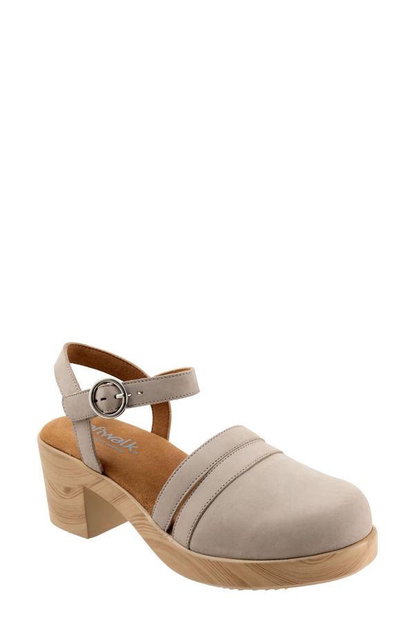 ソフトウォーク レディース シューズ サンダル プラットフォーム アンクル SoftWalk Fillmore Ankle Straplatform Clog (Women) GREY NUBUCK グレー|ReVida 店