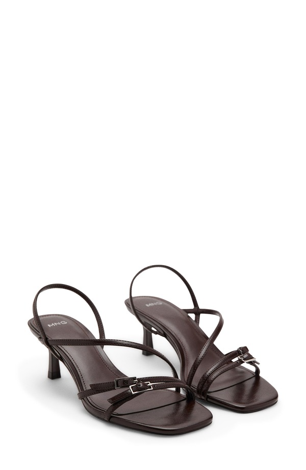 マンゴ レディース シューズ ヒール サンダル MANGO Slingback Sandal (Women) CHOCOLATE チョコレート｜ReVida 店