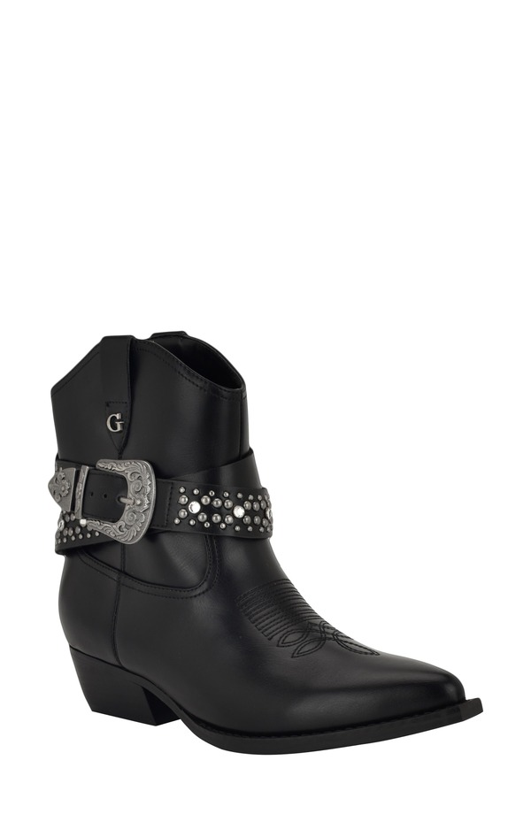 ゲス レディース シューズ ブーツ・レインブーツ GUESS Lansly Western Boot (Women) BLACK 001 ブラック｜ReVida 店