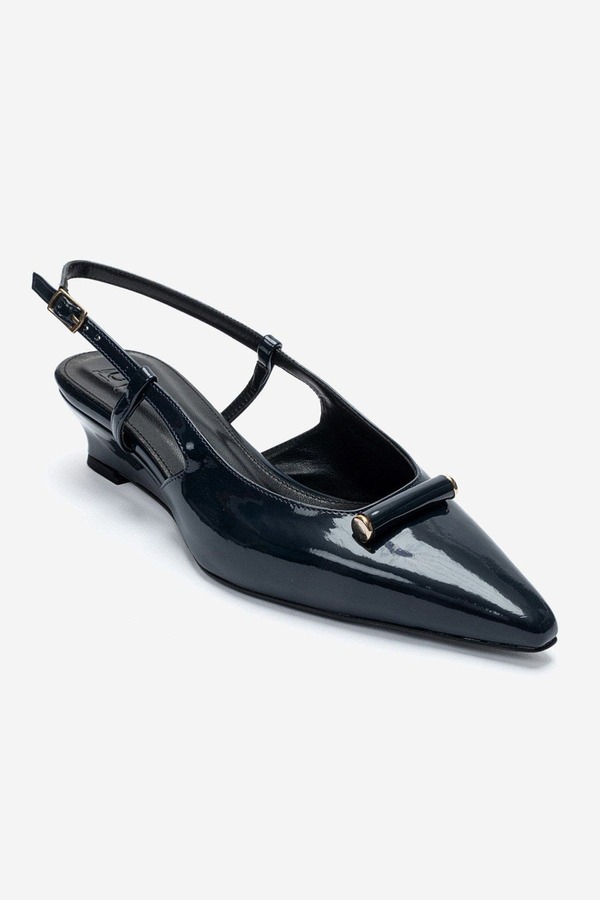プロローグシューズ レディース パンプス Prologue Shoes Vhea Slingback Pump Navy Patent ネイビー｜ReVida 店
