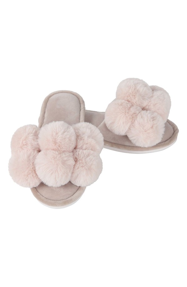 メモイ レディース シューズ サンダル MeMoi Luxe Faux Fur Pomemory Foam Slipper (Women) BLUSH ブラッシュ|ReVida 店