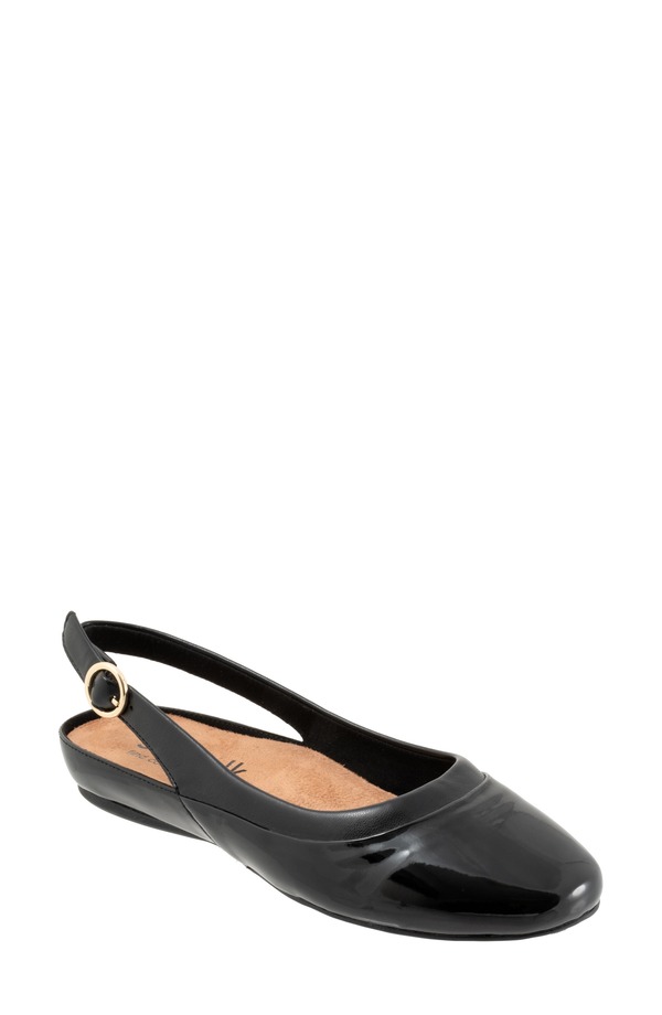ソフトウォーク レディース シューズ パンプス SoftWalk Sheffield Slingback Flat (Women) BLACK PATENT ブラック｜ReVida 店