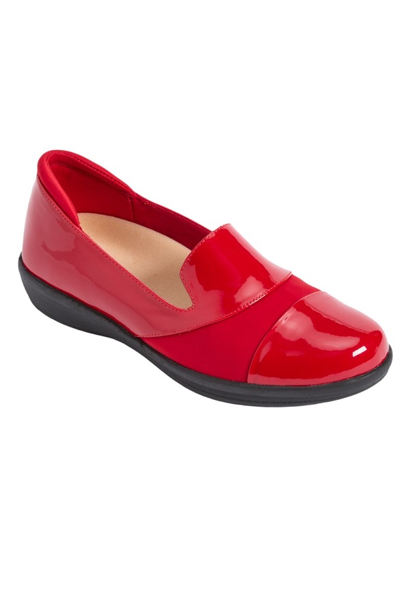 コンフォートビュー レディース シューズ パンプス Comfortview The Annete Bunion Friendly Slip On Orthotic Flat (Women) RED レッド｜ReVida 店