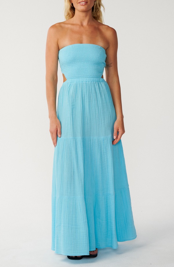 リップカール レディース トップス ワンピース カットアウト ストラップレス マキシ Rip Curl Premium Surf Strapless Cutout Maxi DressKY BLUE ブルー｜ReVida 店