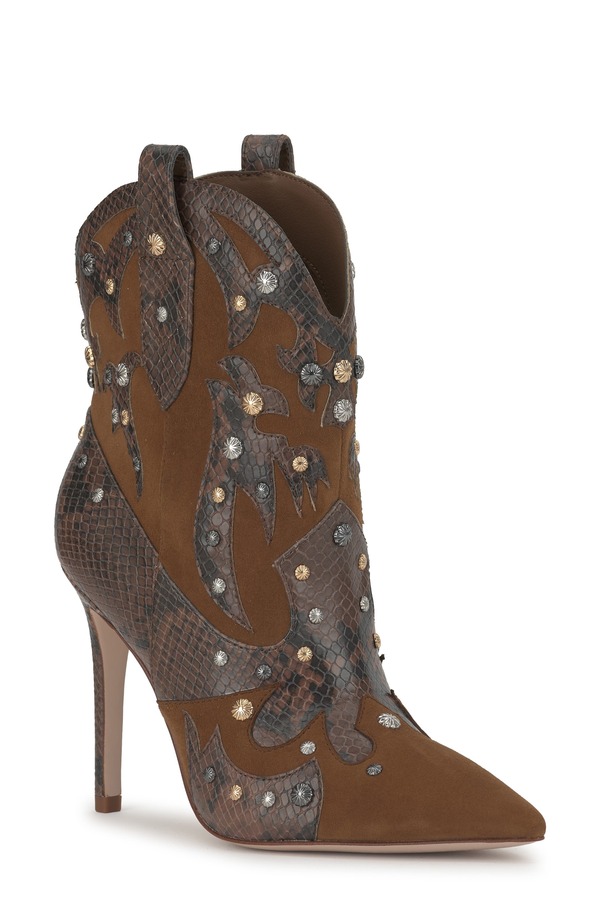 ジェシカシンプソン レディース シューズ ブーツ・レインブーツ Jessica Simpson Palieve 4 Snakeskin Embossed Bootie (Women) LIGHT HICKORY｜ReVida 店