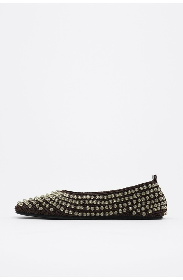 【送料無料】 ビンバイローラ レディース パンプス シューズ Beaded Crochet Ballerina (Women) DARK BROWN|ReVida 店