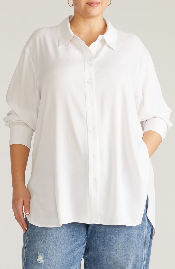ユニバーサル スタンダード レディース トップス シャツ プラスサイズ Universal Standard Cooling Oversize Button-Up Shirt (Plus Regular) WHITE ホワイト|ReVida 店