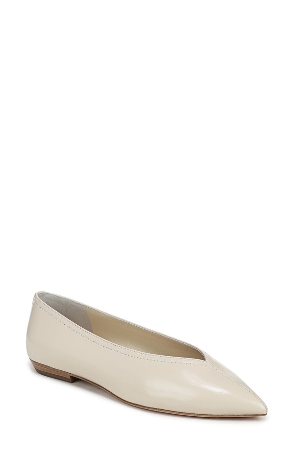 【送料無料】 ヴェロニカ ベアード レディース パンプス シューズ Bancroft Pointed Toe Flat (Women) LIMESTONE IVORY LEATHER｜ReVida 店