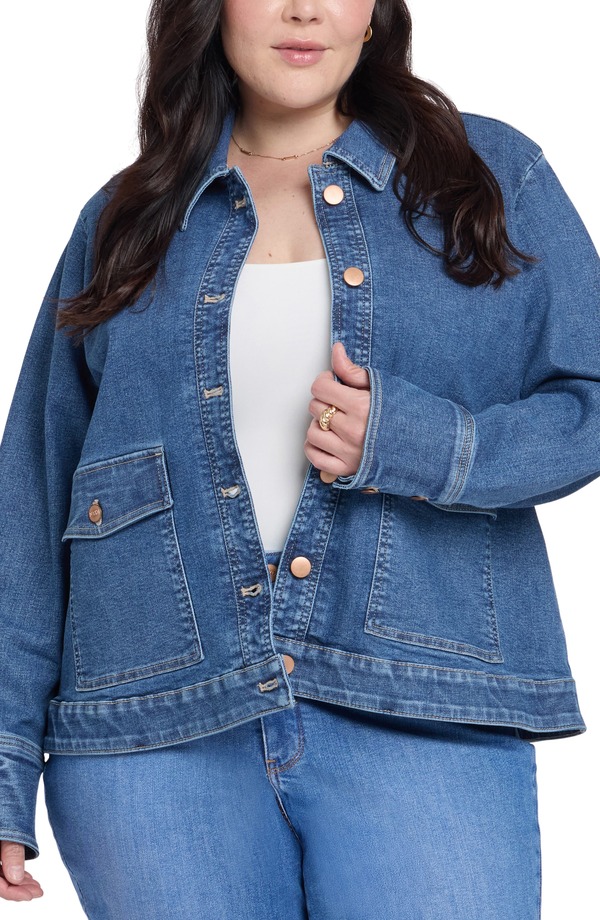 エヌワイディージェイ レディース アウター コート プラスサイズ デニム ジャケット NYDJ Denim Jacket (Plus) SALTON デニム|ReVida 店