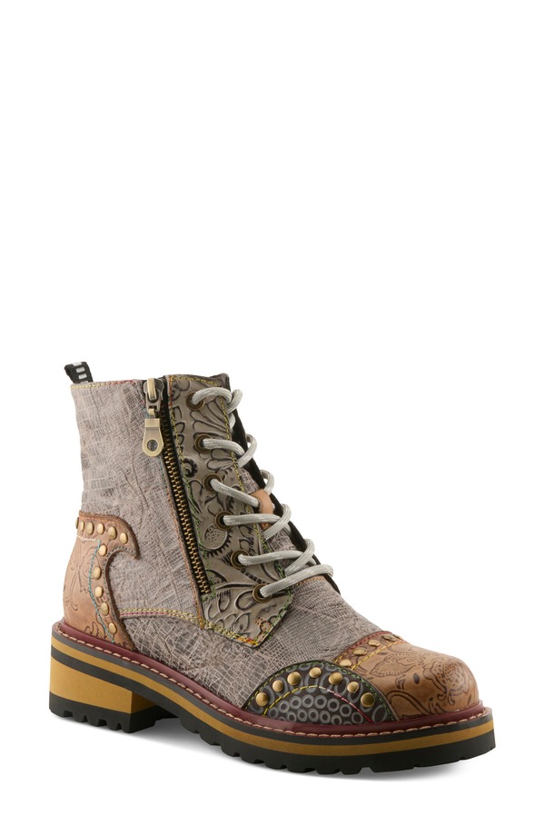 スプリングステップ レディース シューズ ブーツ・レインブーツ L'Artiste by Spring Step L'Artiste Rugup Boot (Women) BEIGE MULTI ベージュ|ReVida 店