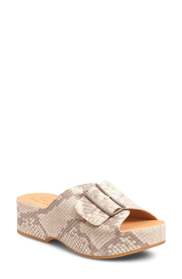 コークイーズ レディース シューズ サンダル プラットフォーム Kork-Ease York Platform Slide Sandal (Women) TAUPE SNAKE トープ|ReVida 店
