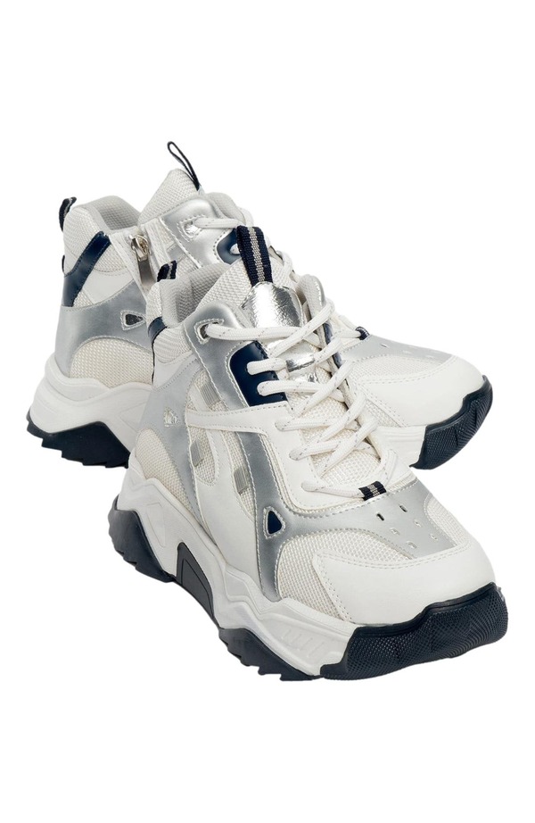 プロローグシューズ レディース ブーツ・レインブーツ スニーカー Prologue Shoes Lowel Sneaker Boot (Women) White Faux Leather ホワイト｜ReVida 店