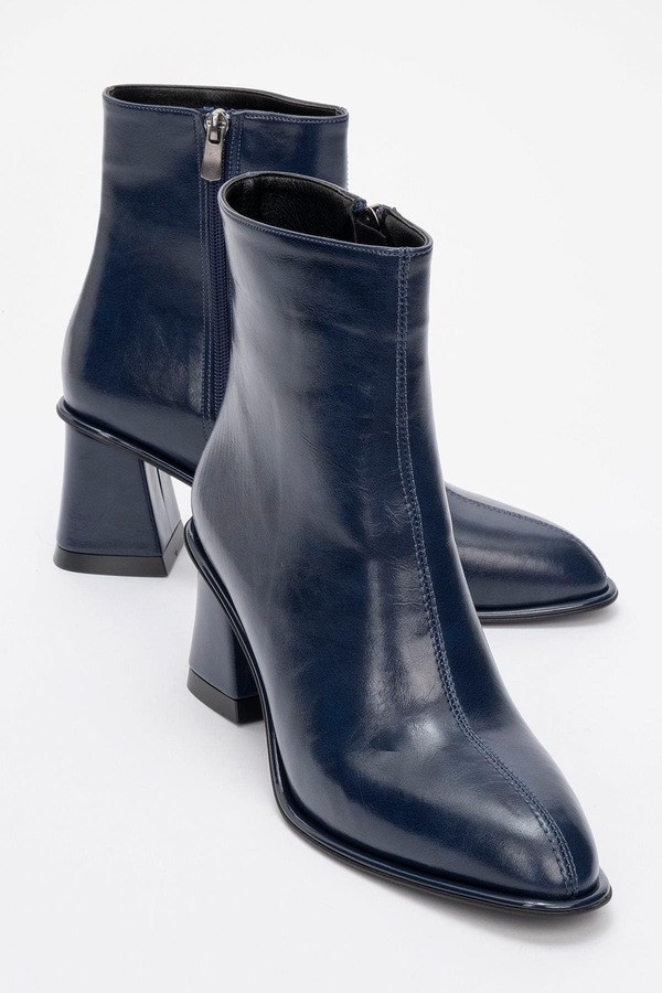 プロローグシューズ レディース ブーツ・レインブーツ ヒール Prologue Shoes Maura Block Heel Boot (Women) Navy Faux Leather ネイビー|ReVida 店
