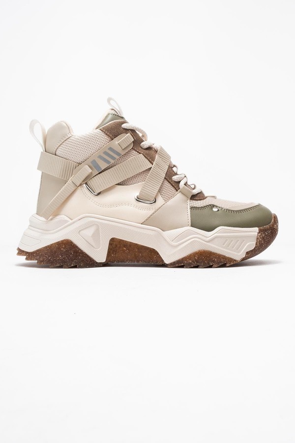 プロローグシューズ レディース ブーツ・レインブーツ Prologue Shoeseraphine Sport Boot (Women) Beige Green Faux Leather グリーン|ReVida 店
