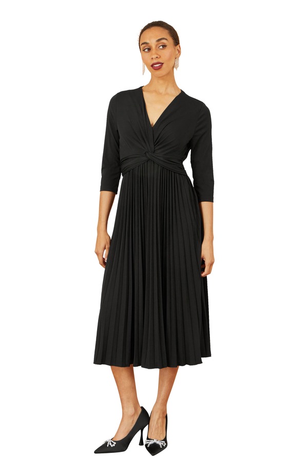 ユミキム レディース トップス ワンピース ミディ ジャージー Yumi Jersey Knot Waist Midi Dress Black ブラック|ReVida 店