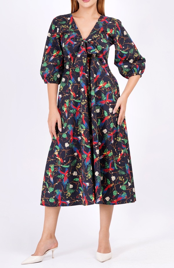 レオタ レディース トップス ワンピース プラスサイズ ミディ Leotadriana Tie-Front Midi Dress (Plus Regular) Macaw｜ReVida 店 22,485円