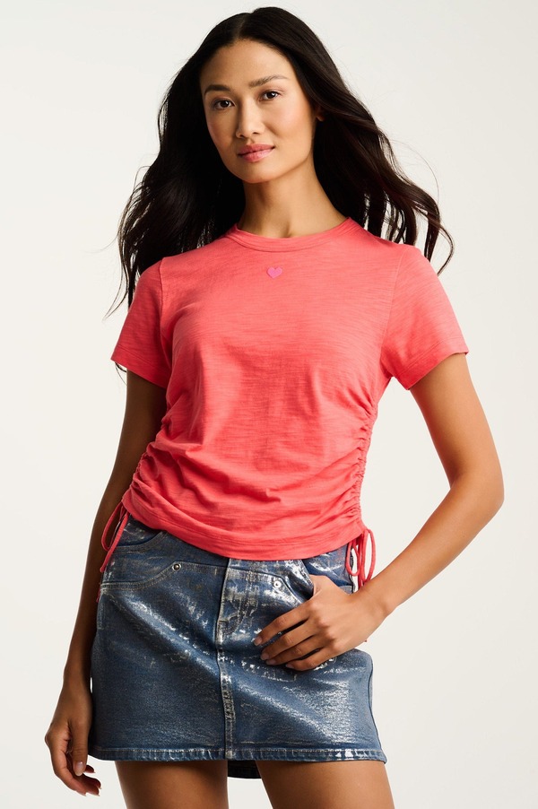 リサ トッド レディース トップス シャツ Lisa Todd Tie One On Tee Coral Poppy コーラル｜ReVida 店
