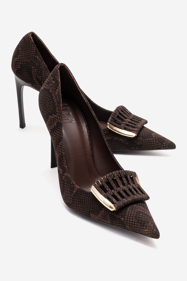 プロローグシューズ レディース パンプス Prologue Shoes Guerni Stiletto Pump Brown ブラウン｜ReVida 店