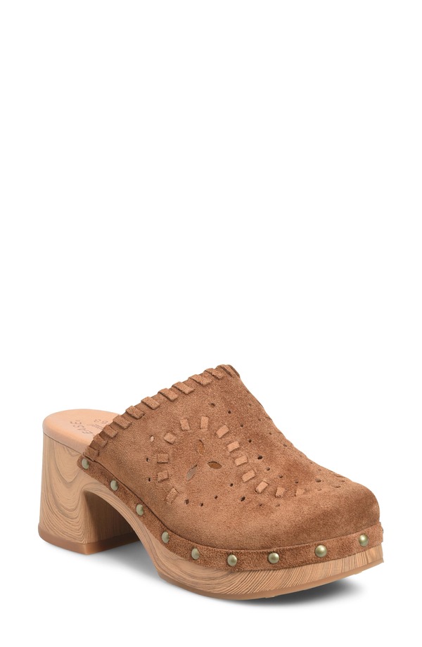 コークイーズ レディース シューズ サンダル Kork-Ease Tomika Perforated Clog (Women) TAN SUEDE タン|ReVida 店