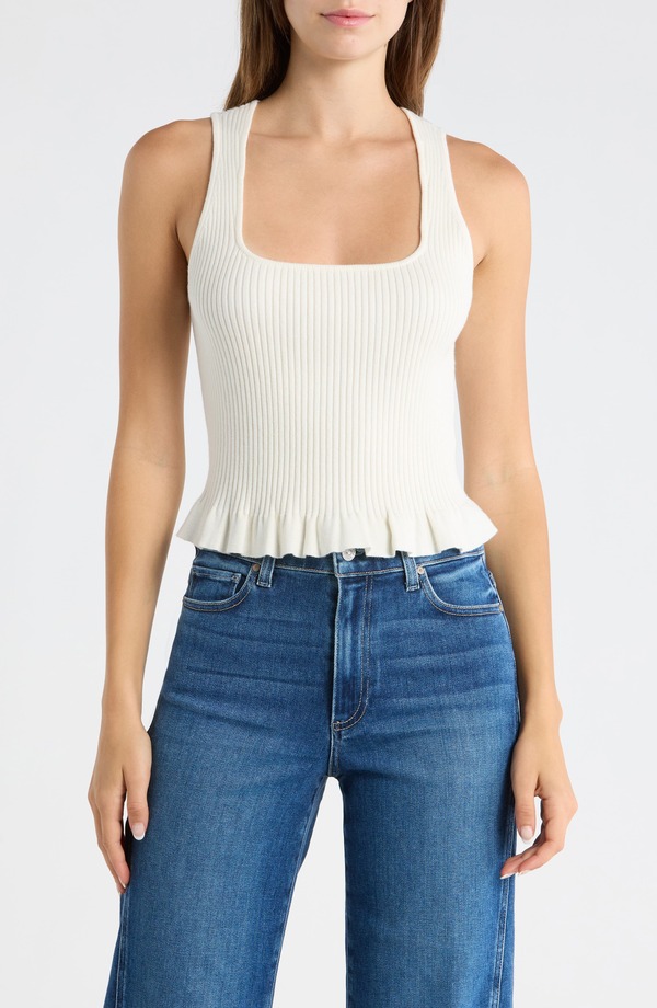 ペイジ レディース トップス シャツ PAIGE Bronwyn Rib Tank IVORY アイボリー|ReVida 店