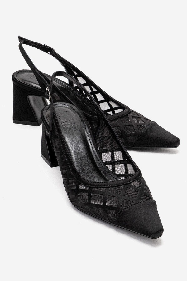 プロローグシューズ レディース パンプス メッシュ ヒール Prologue Shoes Alveron Block Heel Mesh Pump Black ブラック｜ReVida 店