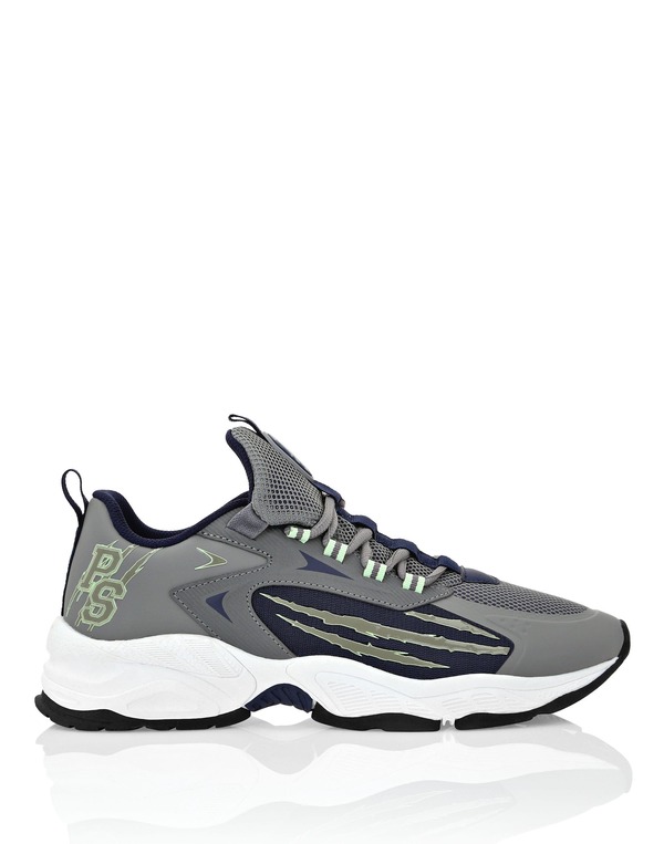 プレイン スポーツ レディース シューズ スニーカー PLEIN SPORT Lo-Top Sneakers Tiger Scratch Unisex (Unisex) Dark grey+dark blue アニマル｜ReVida 店 23,214円