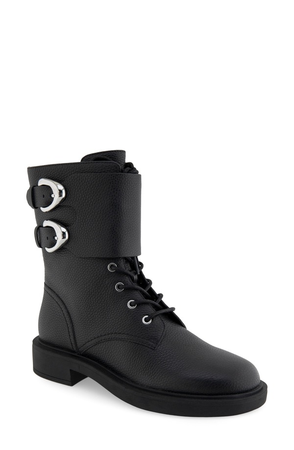 エアロソールズ レディース シューズ ブーツ・レインブーツ Aerosoles Gobetta Bootie (Women) 854 BLACK PEB LTHR ブラック｜ReVida 店
