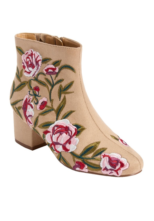 コンフォートビュー レディース シューズ ブーツ・レインブーツ Comfortview The Sidney Bootie (Women) BEIGEMBROIDERY ベージュ|ReVida 店