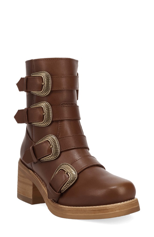 ディンゴ レディース シューズ ブーツ・レインブーツ Dingo Topanga Buckle Strap Bootie (Women) BROWN ブラウン|ReVida 店