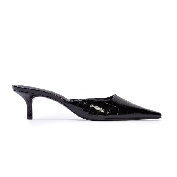 【送料無料】 ブラックスエードスタジオ レディース パンプス シューズ Riley 50 Croc Pump Black Croc Patent Leather｜ReVida 店