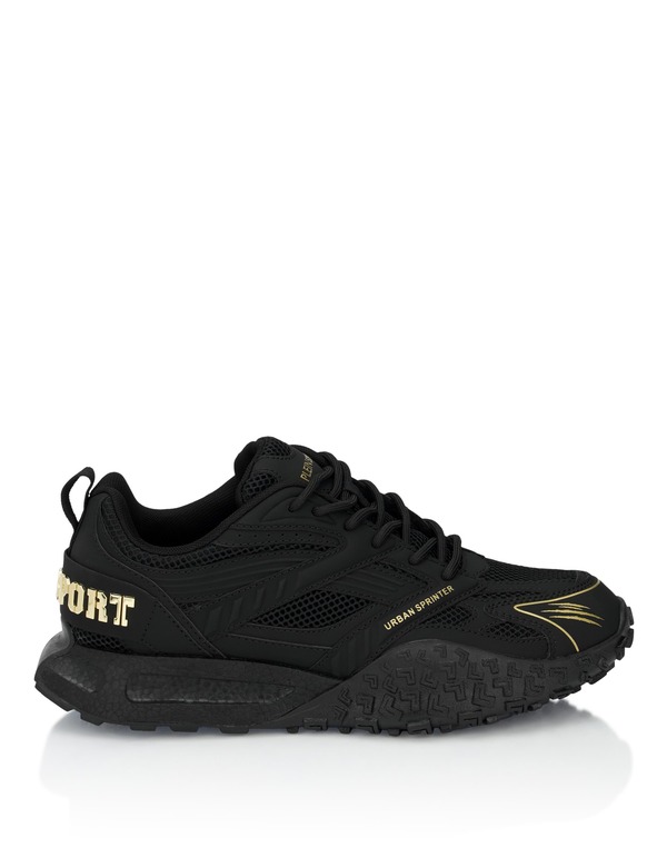 プレイン スポーツ レディース シューズ スニーカー プリント PLEIN SPORT Sprinter Unisex (Unisex) black/light gold ブラック｜ReVida 店