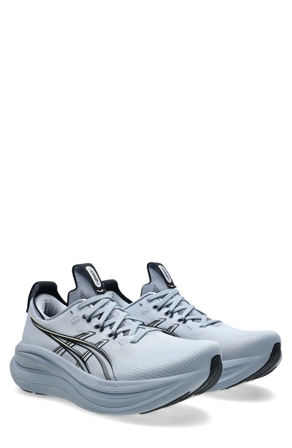アシックス メンズ シューズ スニーカー ASICS GEL-NIMBUS 28 Running Shoe (Men) GREY BLUE/ BLACK ブラック|ReVida 店