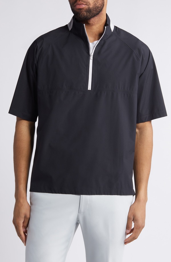 ジョニー オー メンズ アウター 上衣・上衣 johnnie-O Stealth Stowable Short Sleeve Pulloverain Jacket Black 黒いこと