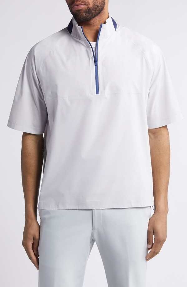 ジョニー オー メンズ アウター 上衣・上衣 johnnie-O Stealth Stowable Short Sleeve Pulloverain Jacket Light Gray 薄墨色