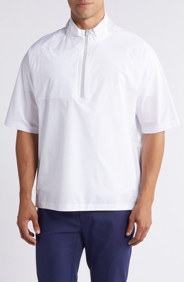 ジョニー オー メンズ アウター 上衣・上衣 johnnie-O Stealth Stowable Short Sleeve Pulloverain Jacket White 白いこと