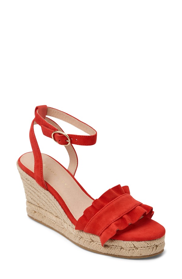 ジャックロジャース レディース シューズ サンダル プラットフォーム フリル アンクル Jack Rogers Rozette Rufflespadrille Ankle Straplatform Wedge Sandal Fired レッド|ReVida 店