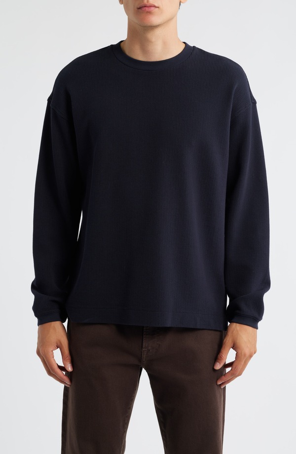 フレーム メンズ トップス Tシャツ FRAME Long Sleeve Waffle Stitch T-Shirt Dark Navy ネイビー