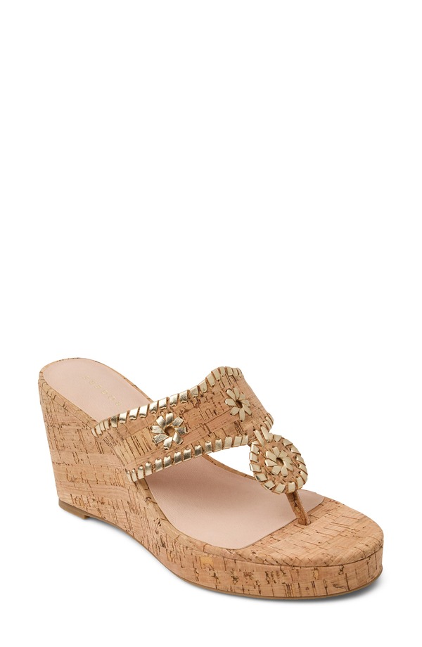 ジャックロジャース レディース シューズ ヒール サンダル Jack Rogers Jacks High Wedge Sandal Cork/ Gold ゴールド