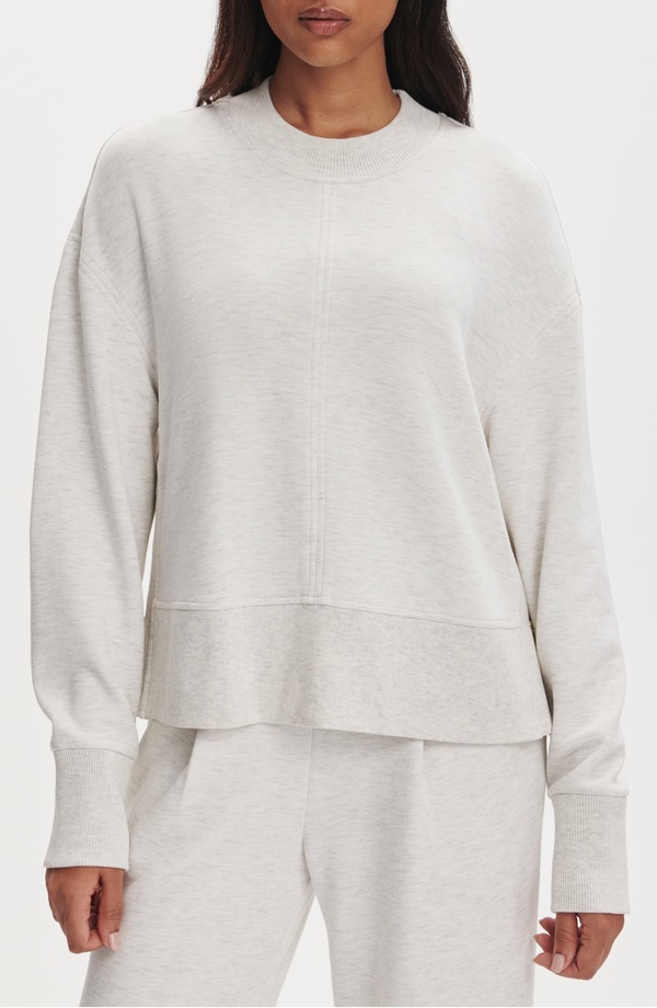 バーレイ レディース アウター パーカー・スウェット シャツ Varley Philippe Crop Sweatshirt Ivory Marl アイボリー