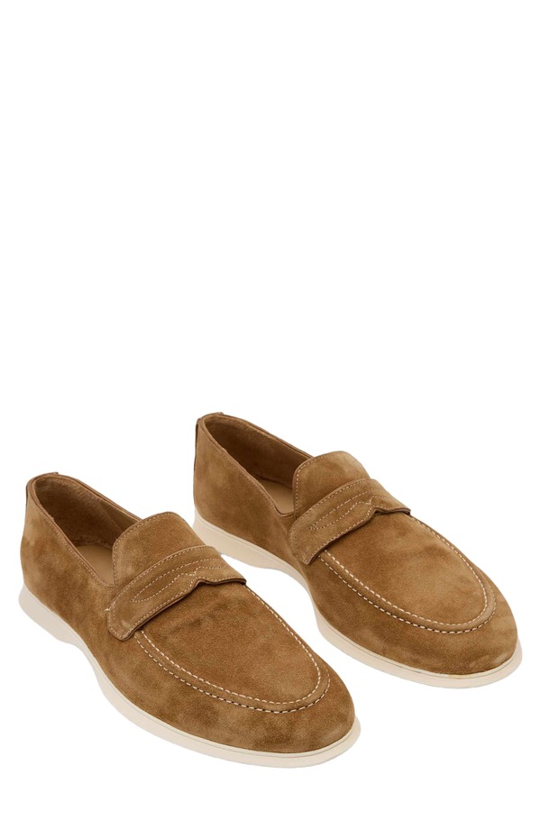 ジョンバルベイトス メンズ シューズ スリッポン・ローファー John Varvatos Thompson Loafer (Men) CLAY BROWN ブラウン｜ReVida 店