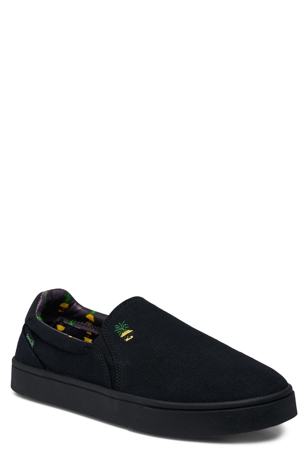 サヌーク メンズ シューズ スニーカー Sanuk Hava-Shoe Slip On (Men) BLACK BEN GRAVY ブラック|ReVida 店