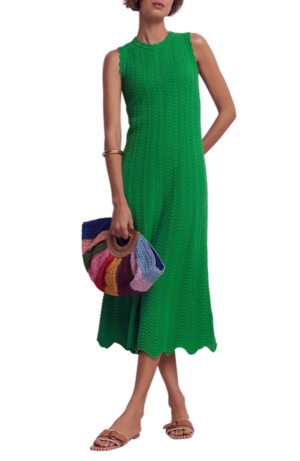 ボーデン レディース トップス ワンピース ミディ Boden Crochet Midi Dress GREEN グリーン｜ReVida 店